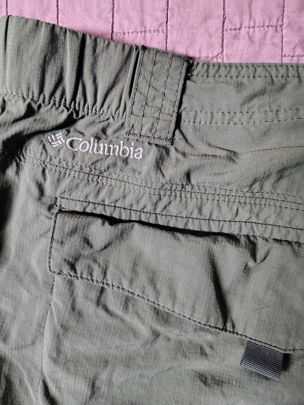 Columbia Omni-Shade Convertible Hiking Cargo Pants Mens 44x36 Olive Green Zip - Picture 5 of 8